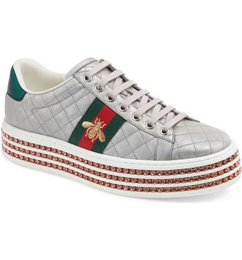 sneakers gucci argento|Gucci sneakers for women.